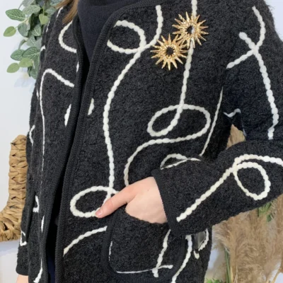 J984 - Gilet lignes (TU) - noir - taille-unique