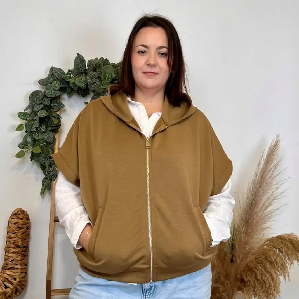 Sweat sans manche (GT) - camel - taille-unique-grande-taille