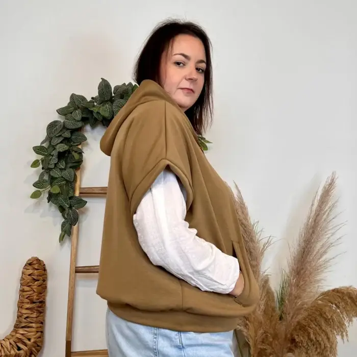 Sweat sans manche (GT) - camel - taille-unique-grande-taille