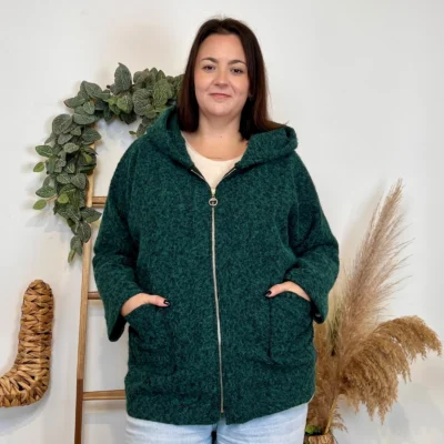 J995 - Manteau à capuche (GT) - vert - taille-unique-grande-taille