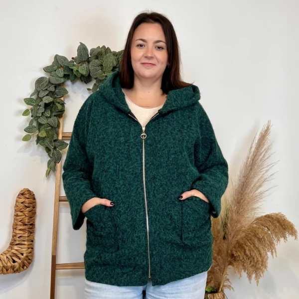 J995 - Manteau à capuche (GT) - vert - taille-unique-grande-taille