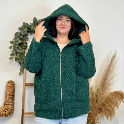 J995 - Manteau à capuche (GT) - vert - taille-unique-grande-taille