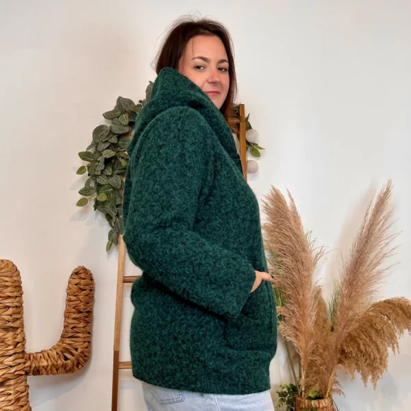 J995 - Manteau à capuche (GT) - vert - taille-unique-grande-taille