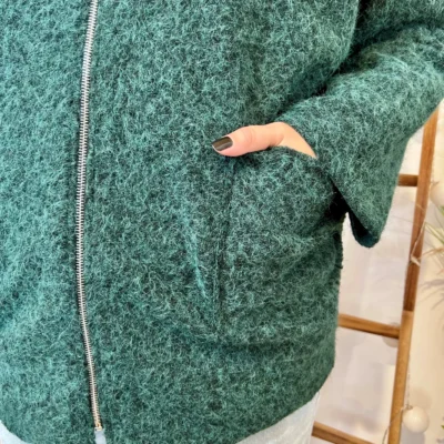 J995 - Manteau à capuche (GT) - vert - taille-unique-grande-taille