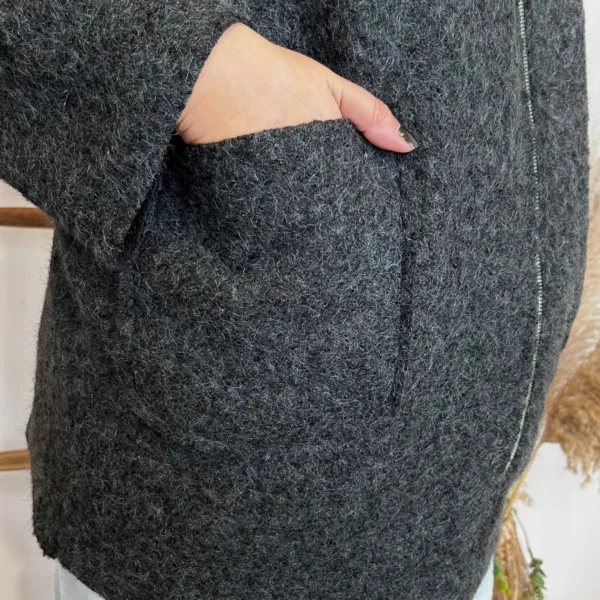 J995 - Manteau à capuche (GT) - noir - taille-unique-grande-taille