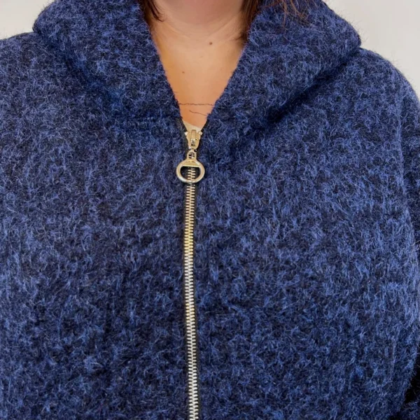 J995 - Manteau à capuche (GT) - marine - taille-unique-grande-taille