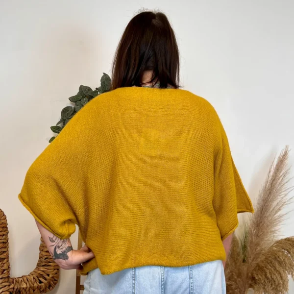 J880- Pull manche courte (GT) - moutarde - taille-unique-grande-taille