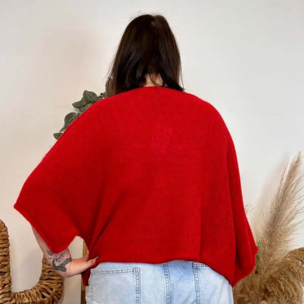 J880- Pull manche courte (GT) - rouge - taille-unique-grande-taille