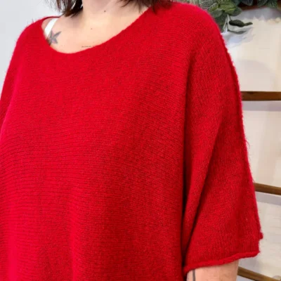 J880- Pull manche courte (GT) - rouge - taille-unique-grande-taille