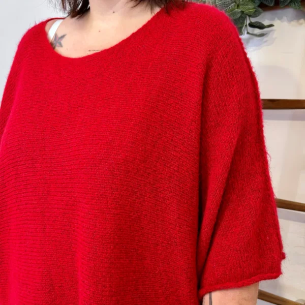 J880- Pull manche courte (GT) - rouge - taille-unique-grande-taille