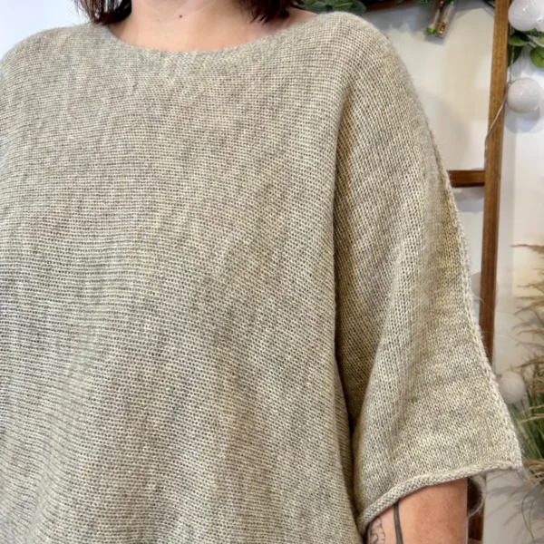J880- Pull manche courte (GT) - beige - taille-unique-grande-taille