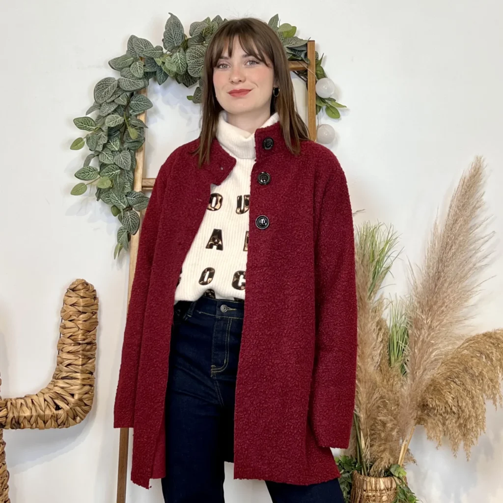 Veste longue femme bouclette « Tendance »