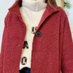 Veste longue femme bouclette « Tendance » - bordeaux - taille-unique