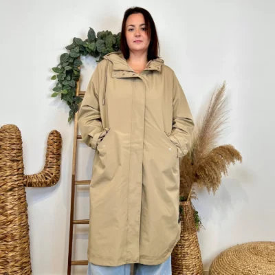 J982 - Imper doublé à capuche - beige - 50