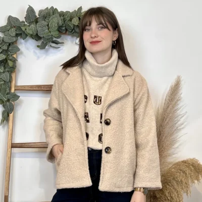 J897 - Veste boutonnée (TU) - beige - taille-unique
