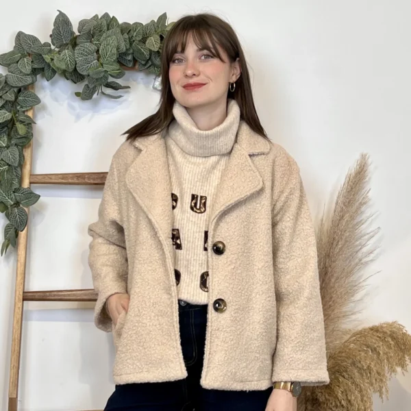 J897 - Veste boutonnée (TU) - beige - taille-unique