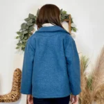 Veste courte femme bouclette bleu marine « Tendance » - bleu-canard - taille-unique