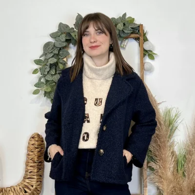 J897 - Veste boutonnée (TU) - marine - taille-unique