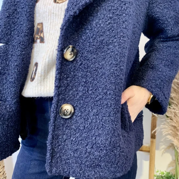 J897 - Veste boutonnée (TU) - marine - taille-unique