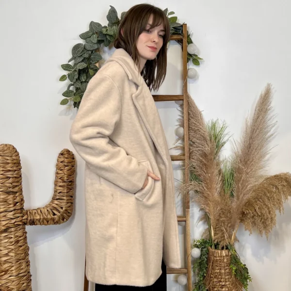 J975 - Manteau long (TU) - ecru - taille-unique