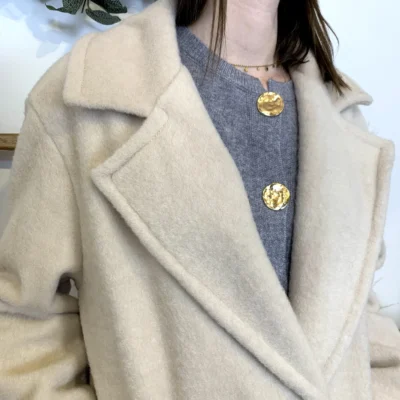 J975 - Manteau long (TU) - ecru - taille-unique