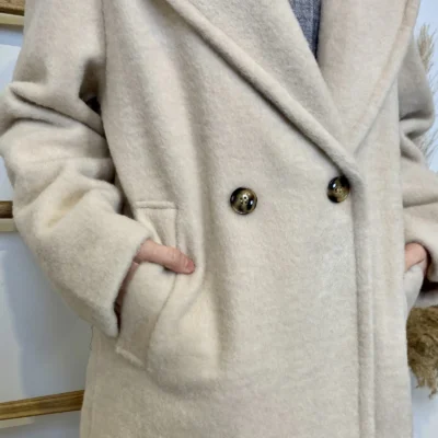 J975 - Manteau long (TU) - ecru - taille-unique