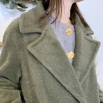 Manteau femme mi-long bouclette « Tendance » - kaki - taille-unique