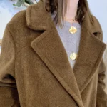 Manteau femme mi-long bouclette « Tendance » - marron - taille-unique
