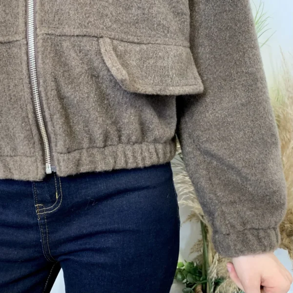 J973 - Bomber court (TU) - marron - taille-unique