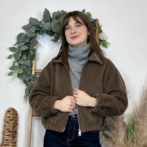 J973 - Bomber court (TU) - marron - taille-unique