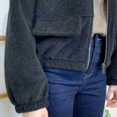 J973 - Bomber court (TU) - noir - taille-unique