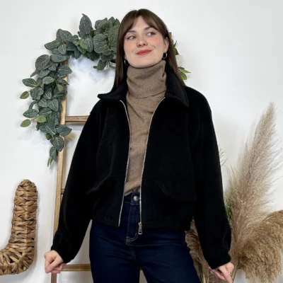 J973 - Bomber court (TU) - noir - taille-unique