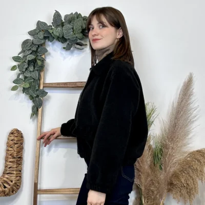 J973 - Bomber court (TU) - noir - taille-unique