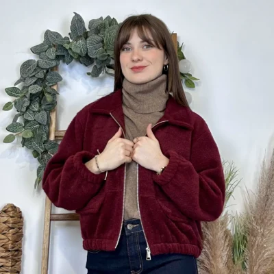 J973 - Bomber court (TU) - bordeaux - taille-unique