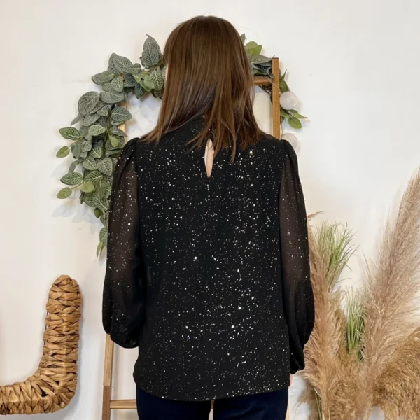 J960 - Blouse pailletée (TU) - noir - taille-unique