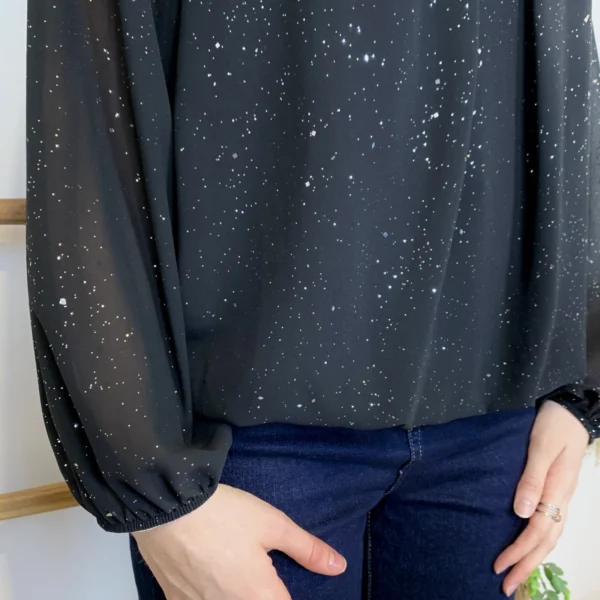 J965 - Blouse paillettée (TU) - noir - taille-unique