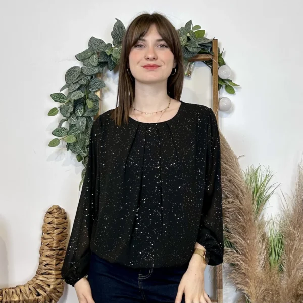 J965 - Blouse paillettée (TU) - noir - taille-unique