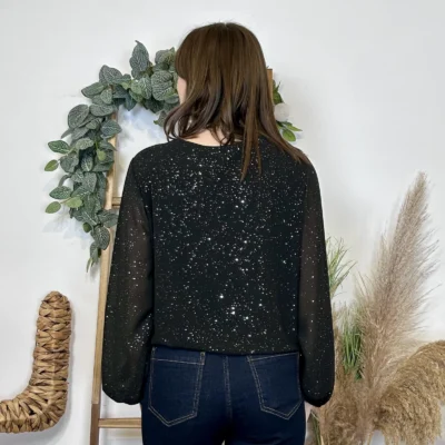 J965 - Blouse paillettée (TU) - noir - taille-unique