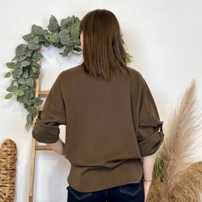 J955 - Chemise suédine à nouer - marron - taille-unique