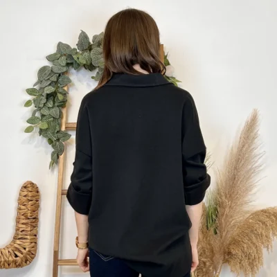 J955 - Chemise suédine à nouer - noir - taille-unique