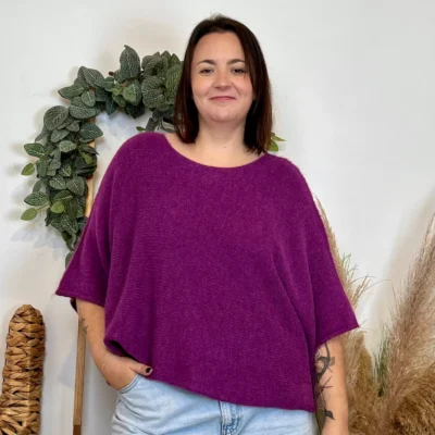 J880- Pull manche courte (GT) - violet - taille-unique-grande-taille