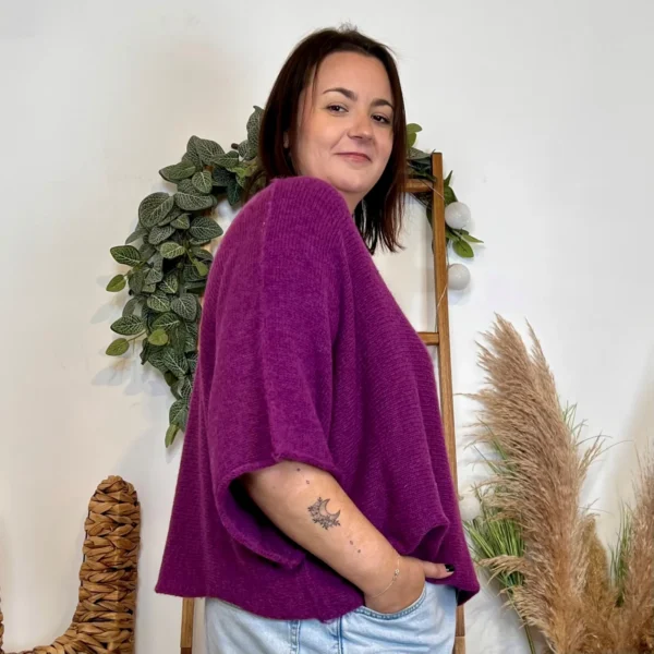 J880- Pull manche courte (GT) - violet - taille-unique-grande-taille