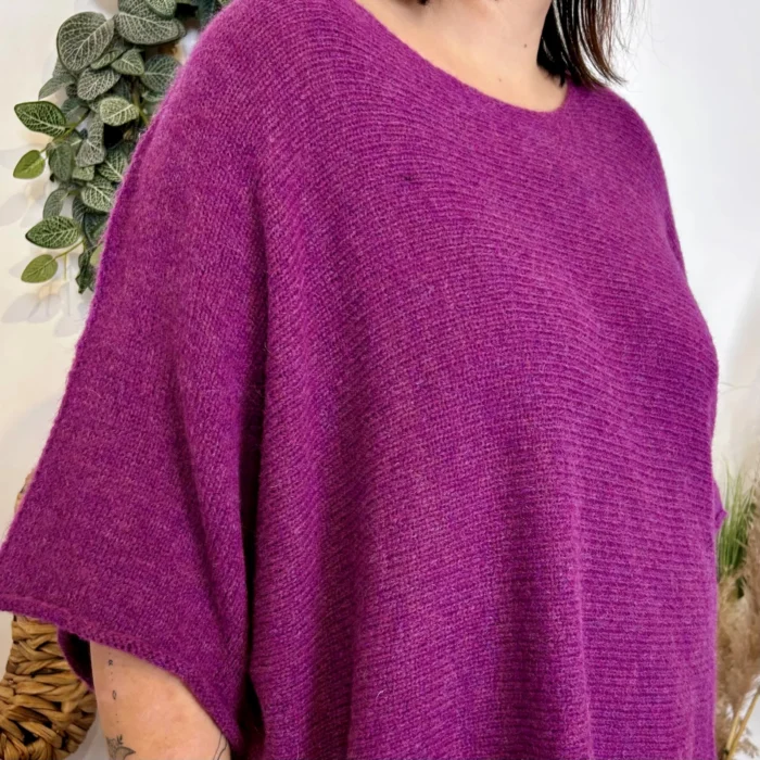 Pull manche courte (GT) - violet-mauve - taille-unique-grande-taille