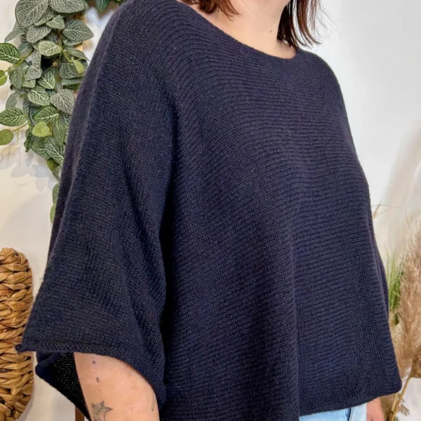 J880- Pull manche courte (GT) - marine - taille-unique-grande-taille