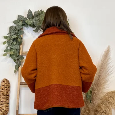 J946 - Manteau bouclettes (TU) - rouille - taille-unique