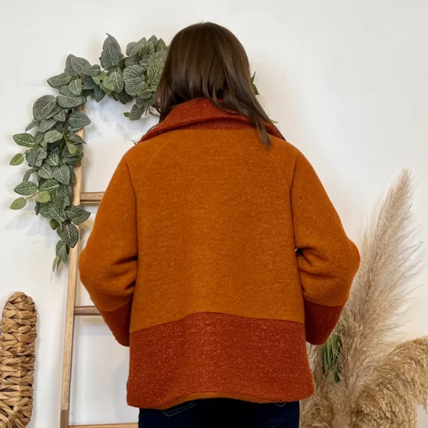 J946 - Manteau bouclettes (TU) - rouille - taille-unique