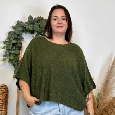 J880- Pull manche courte (GT) - kaki - taille-unique-grande-taille