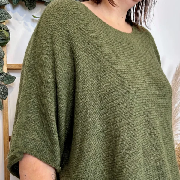 J880- Pull manche courte (GT) - kaki - taille-unique-grande-taille