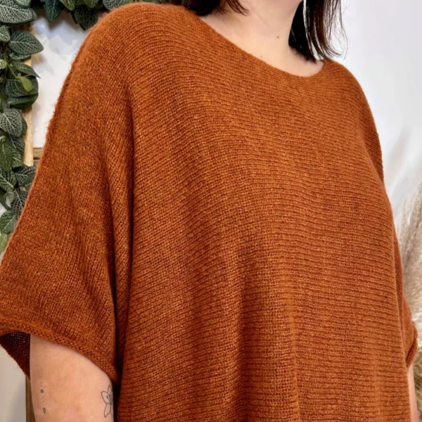 J880- Pull manche courte (GT) - camel - taille-unique-grande-taille