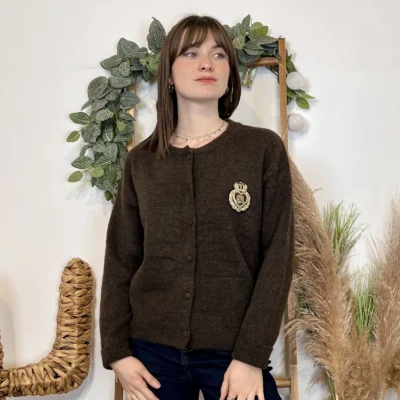 J948 - Gilet en mailles (TU) - marron - taille-unique